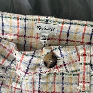 Madewell Emmett Wide-Leg Crop Pants in Rainbow Windowpane size 24